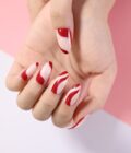 Red Swirls Press On Nails