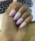 Pinky White Swirls Press On Nails